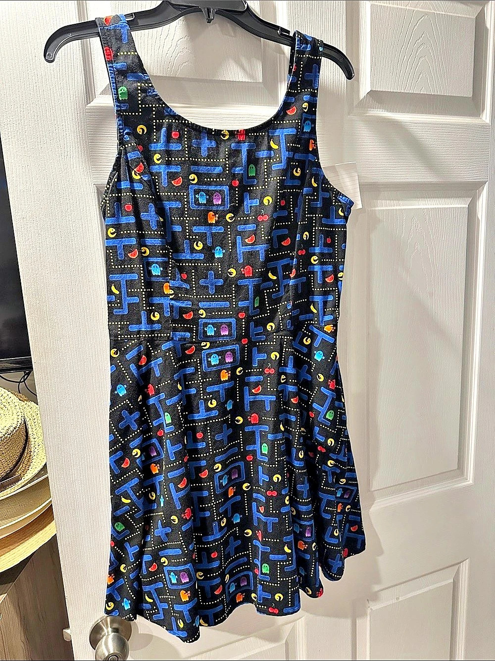 Retrolicious Geometric Mini Dress in Blue & Black Size XL Like New